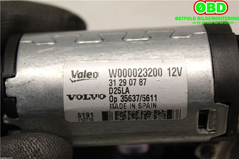 Viskermotor bakrute til Volvo V70 2007-2013 (Type III, Fase 1)  (VOLVO|31290787|W000023200)