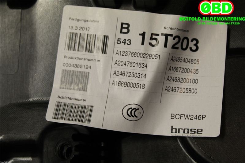 Ruteheis til Mercedes B-Klasse 2011-2018 (W246) (W246) (MERCEDES|A 246 720 58 00||2467205800)