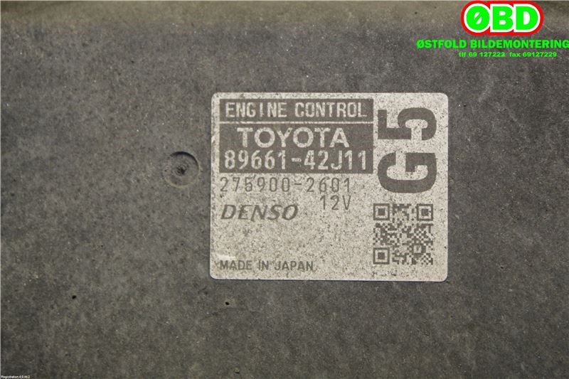 Styreenhet motor til Toyota RAV4 2009-2013 (Type III, Fase 2) (TOYOTA|8966142J11|)