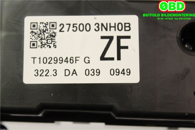 Varmeapparat betjening til Nissan Leaf 2011-2017 (Type I)  (NISSAN|275003NH0B|)