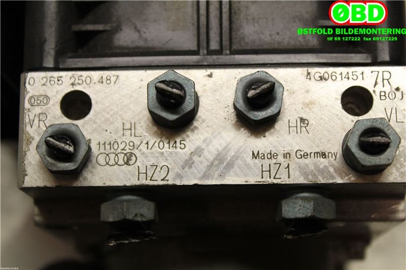 ABS sentral til Audi A6 2011-2014 (Type IV, Fase 1) (C7) (C7) (AUDI|4G0 614 517 R|0265250487|4G0614517R)