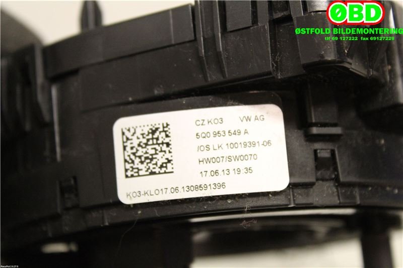Airbag slepering til Audi A3 2012-2016 (Type III, Fase 1)  (AUDI|5Q0 953 549 A|5Q0 953 549 E|5Q0953549A)
