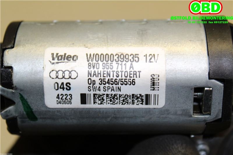 Viskermotor bakrute til Audi A3 2012-2016 (Type III, Fase 1)  (AUDI|8V0 955 711 A|8V0 955 711 B|8V0955711A)