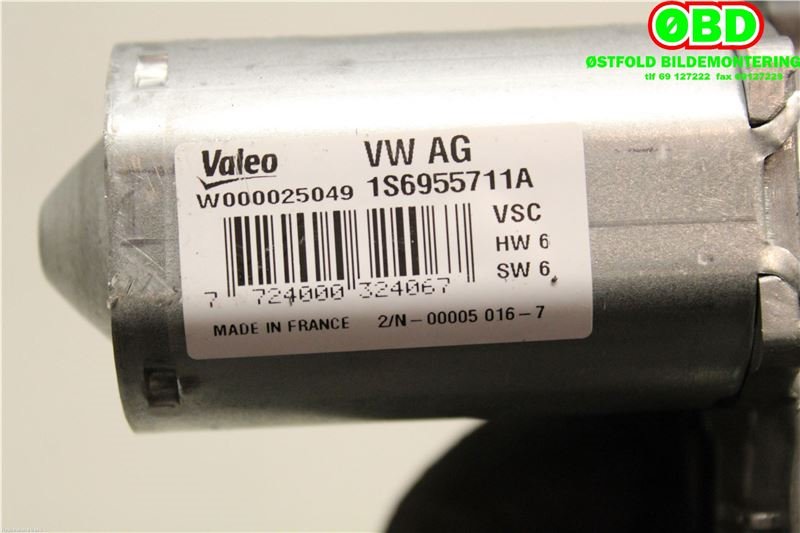 Viskermotor bakrute til VW E-Up 2013-2019  (VOLKSWAGEN|5G0 955 711 C||1S6955711A)