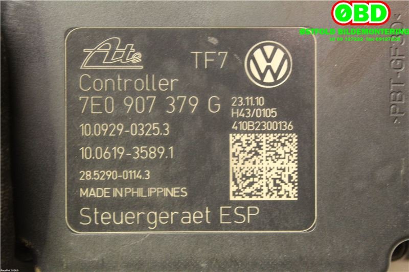 ABS sentral til VW Transporter / Caravelle 2009-2015 (Fase 2) (T5) (T5) (VOLKSWAGEN|7E0 614 517 C||7E0614517C)