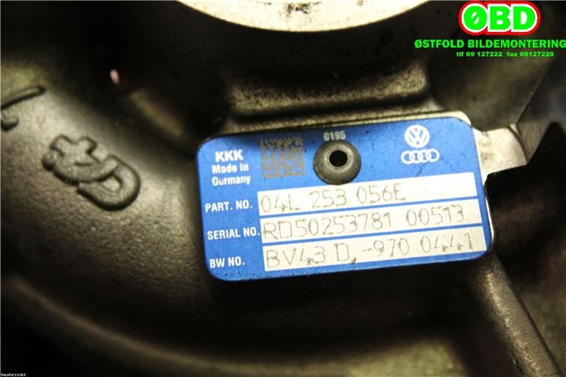 Turbo til Audi Q5 2012-2017 (Type I, Fase 2)  (AUDI|04L 253 056 L||04L253056E)