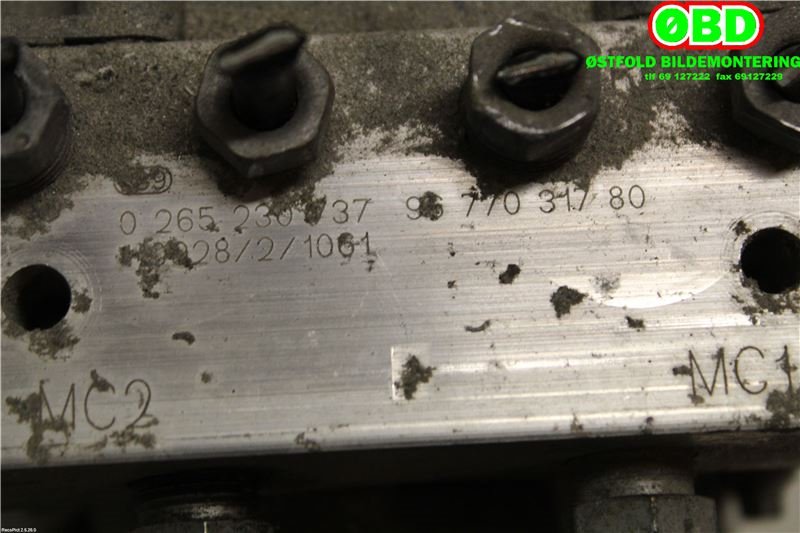 ABS sentral til Peugeot 508 2011-2014 (Type I, Fase 1)  (PEUGEOT|1606528180|0265230737|9677031780)