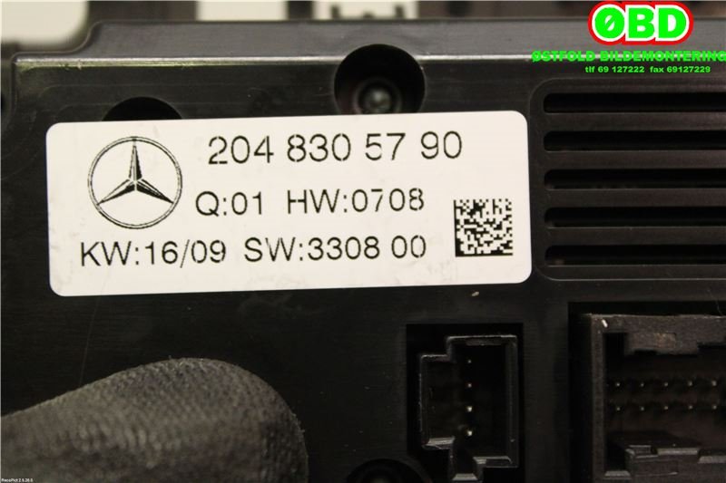 Varmeapparat betjening til Mercedes GLK 2008-2015 (X204) (X204) (MERCEDES|A 204 830 57 90|A 204 900 07 07|2048305790)