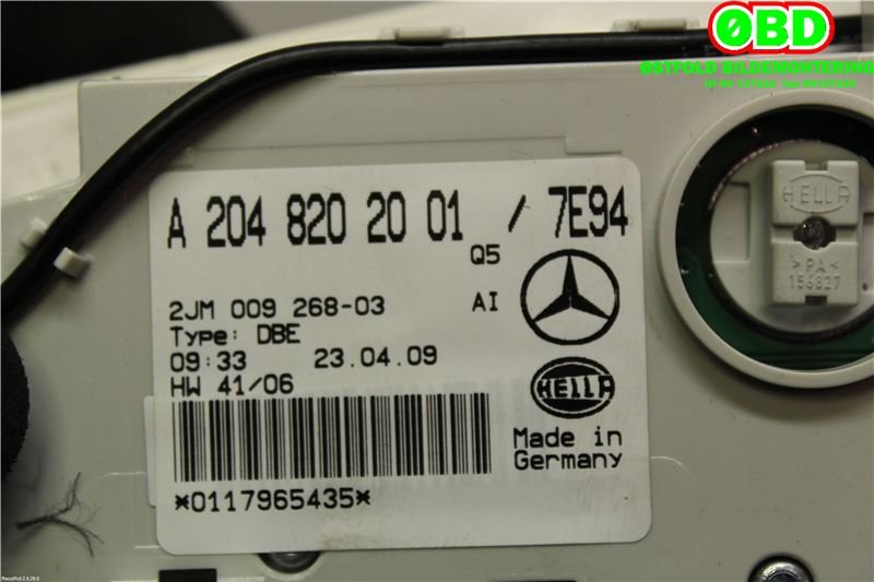 Bryter diverse til Mercedes GLK 2008-2015 (X204) (X204) (MERCEDES|A 204 820 20 01||2048202001)