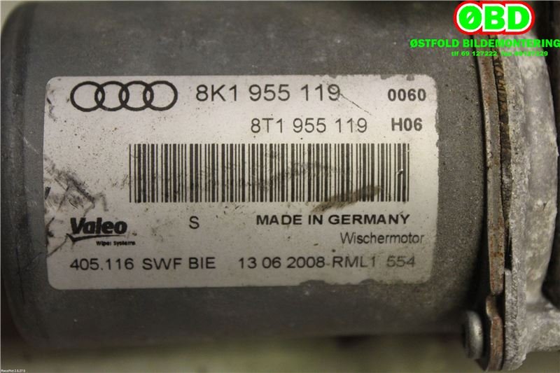 Viskermotor frontrute til Audi A4 2007-2014 (Type IV) (B8) (B8) (AUDI||8K1955119)