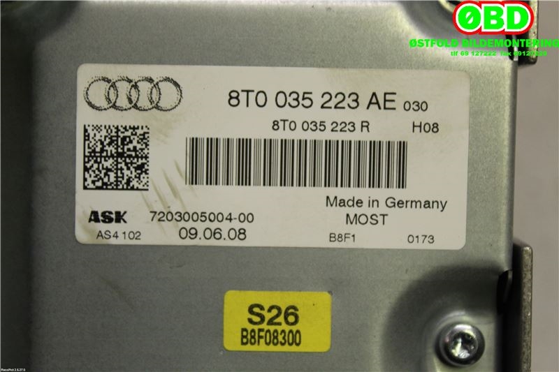Bilstereo forsterker til Audi A4 2007-2014 (Type IV) (B8) (B8) (AUDI|8T0035223AE|)