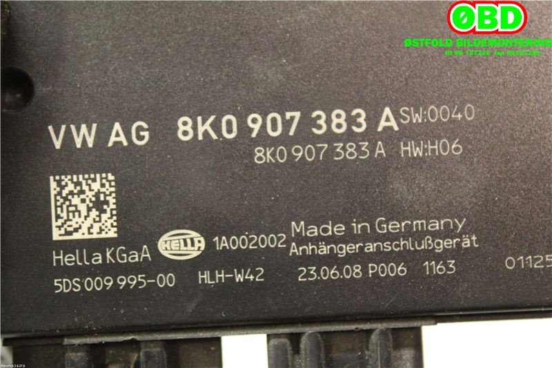 Styreenhet hengerfeste til Audi A4 2007-2014 (Type IV) (B8) (B8) (AUDI|8K0 907 383 E||8K0907383A)