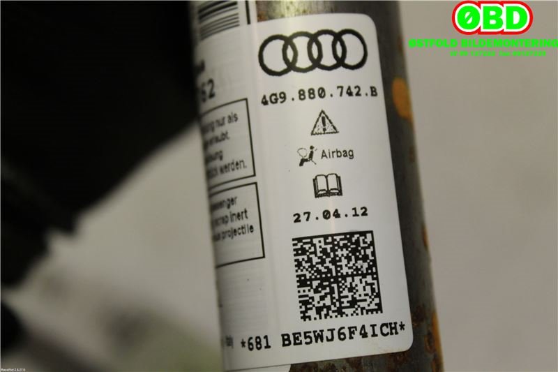Airbag gardin høyre til Audi A6 2011-2014 (Type IV, Fase 1) (C7) (C7) (AUDI|4G9 880 742 B||4G9880742B)