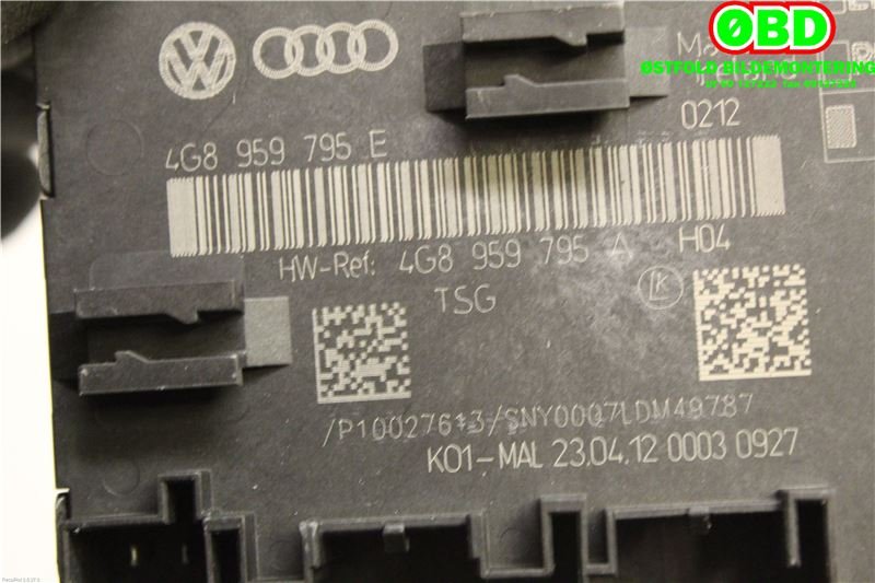 Styreenhet dør venstre foran til Audi A6 2011-2014 (Type IV, Fase 1) (C7) (C7) (AUDI|4G8 959 795 D||4G8959795E)