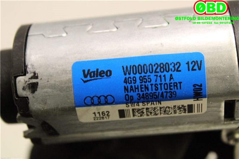 Viskermotor bakrute til Audi A6 2011-2014 (Type IV, Fase 1) (C7) (C7) (AUDI|8U0 955 711 A|4G9 955 711 C|4G9955711A)
