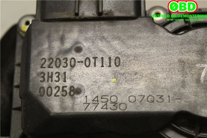 Spjeldhus til Toyota Auris 2013-2015 (Type II, Fase 1)  (TOYOTA|220300T110|)