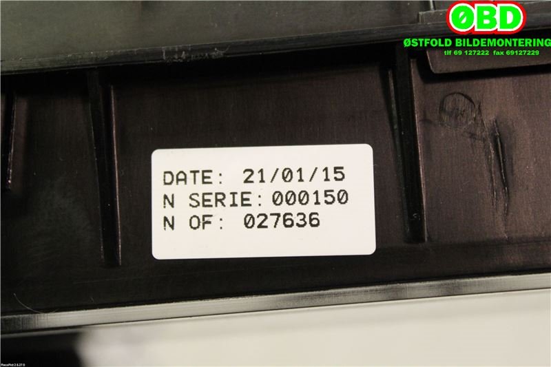 Instrumentpanel til Renault Zoe 2013-2019 (Fase 1)  (RENAULT ZOE|248109886R|248105950R)
