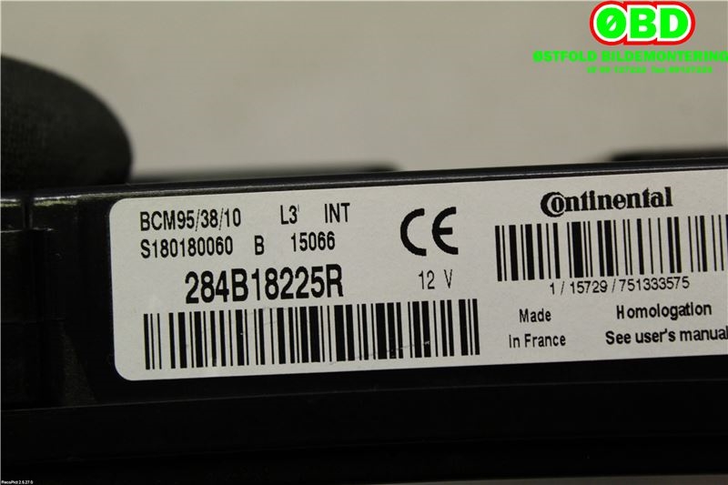 Styreenhet comfort (BCM) til Renault Zoe 2013-2019 (Fase 1)  (RENAULT ZOE||284B18225R)