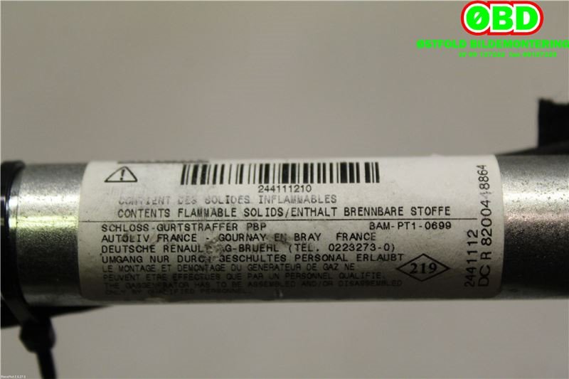 Airbag beltestrammer til Mercedes Citan 2012-2021 (W415) (W415) (MERCEDES|A 415 860 06 69|A 415 860 25 00|)