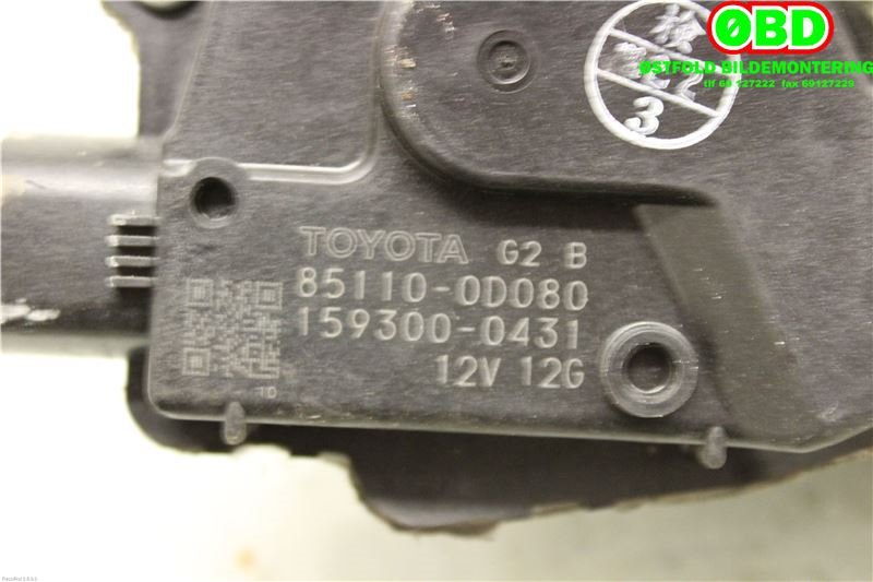Viskermotor frontrute til Toyota Yaris 2006-2009 (Type II, Fase 1)  (TOYOTA|851100D080|1593000431)
