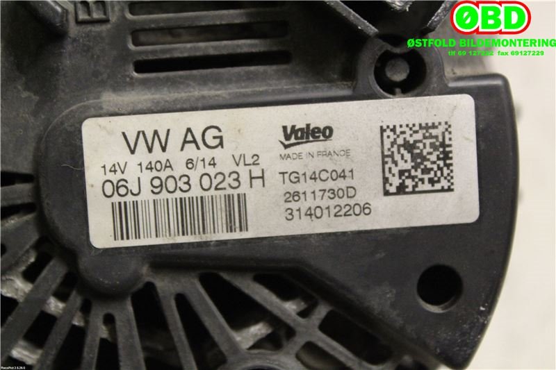 Dynamo til Škoda Octavia 2013-2016 (Type III, Fase 1) (SKODA|06J 903 023 H|06J 903 024 D|06J903023H)