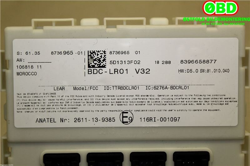 Styreenhet diverse til BMW i3 2013-2022  (BMW I i3|61355A402F9||61358736965)