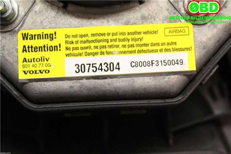 Airbag rattpute til Volvo XC90 2002-2006 (Type I, Fase 1) (VOLVO|31332812||30754304)