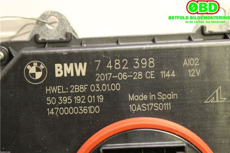 Styreenhet xenon/ballast til BMW i3 2013-2022 (BMW I i3|63 11 8 494 844||7482398)