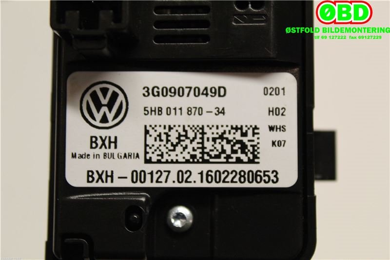 Varmeapparat betjening til VW Passat 2015-2019 (Fase 1) (B8) (B8) (VOLKSWAGEN|3G0 907 049 D||3G0907049D)