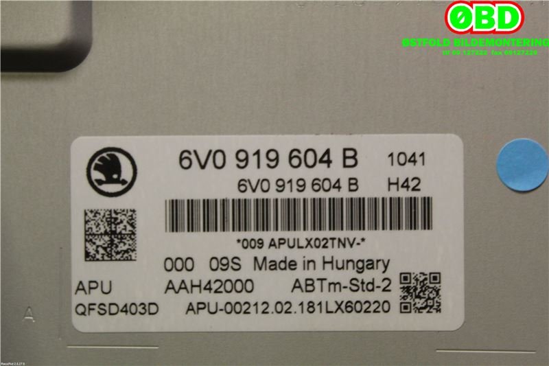 Instrument kjørecomputer til Škoda Fabia 2014-2021 (Type III)  (SKODA|6V0 919 604 B||6V0919604B)