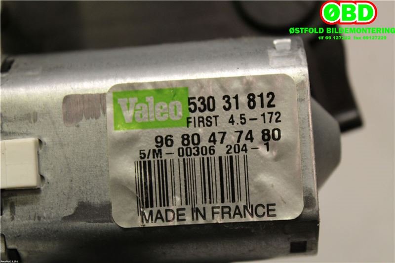 Viskermotor bakrute til Peugeot 3008 2009-2016 (Type I) (PEUGEOT|6405 JQ||9680477480)