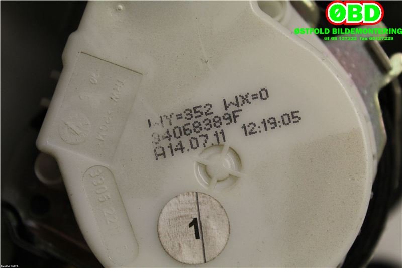 Airbag beltestrammer til Peugeot 3008 2009-2016 (Type I)  (PEUGEOT|8975HN||9682036580)