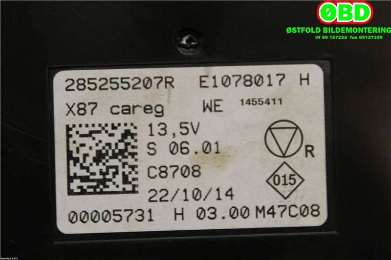 Styreenhet diverse til Renault Captur 2013-2020 (Type I) (RENAULT||285255207R)