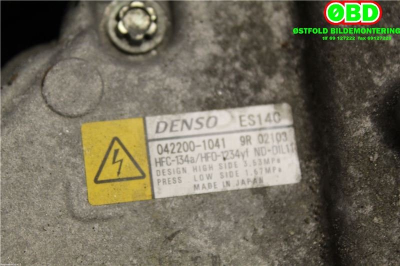 Aircondition kompressor til Toyota Yaris 2014-2020 (Type III, Fase 2)  (TOYOTA|8837052011|0422001041|)