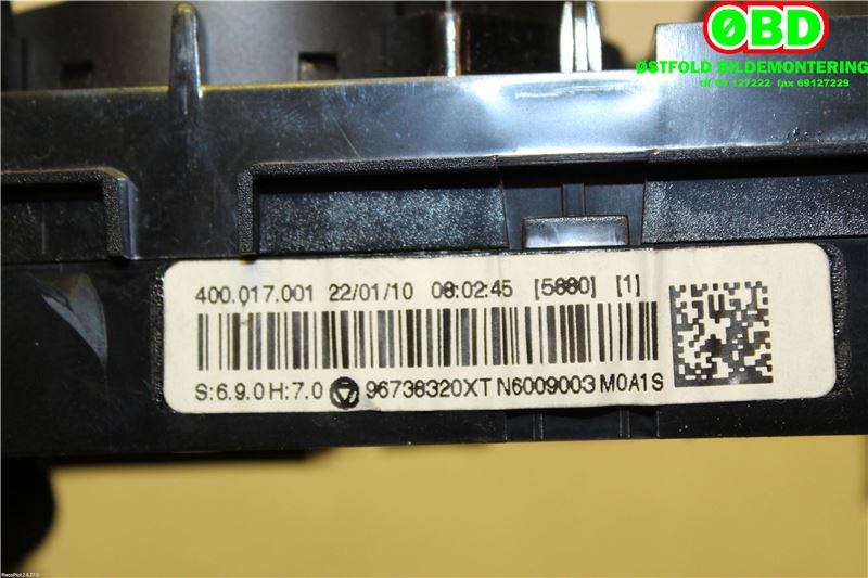 Varmeapparat betjening til Peugeot 3008 2009-2016 (Type I)  (PEUGEOT|6452W5||96738320XT)