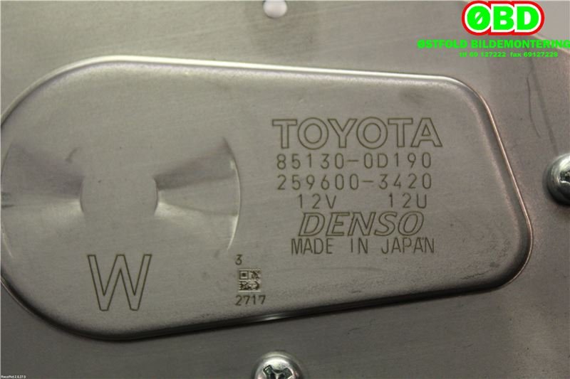 Viskermotor bakrute til Toyota Yaris 2014-2020 (Type III, Fase 2)  (TOYOTA|851300D190|2596003420)
