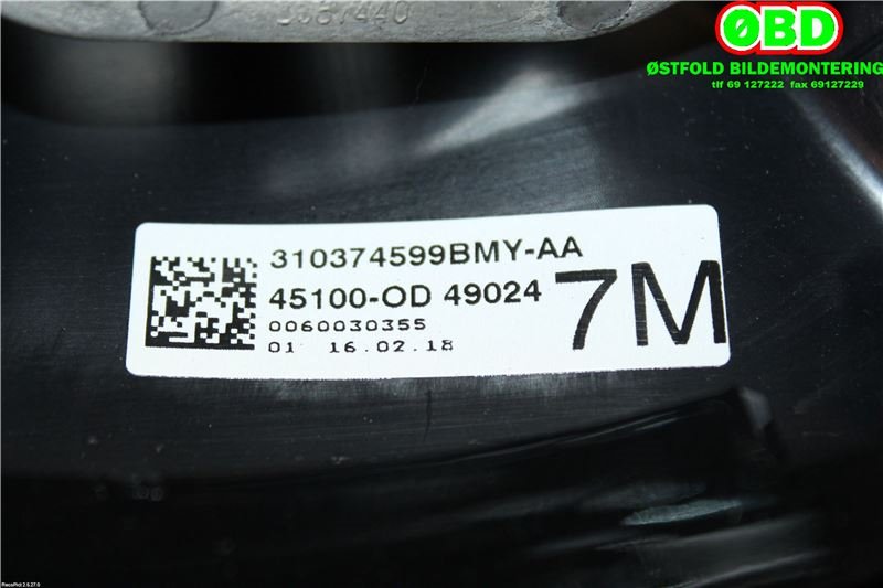 Ratt til Toyota Yaris 2014-2020 (Type III, Fase 2)  (TOYOTA||451000D49024)
