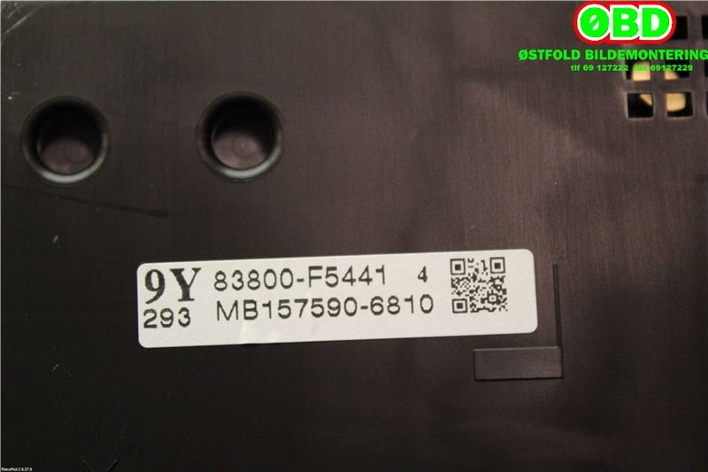 Instrumentpanel til Toyota Yaris 2014-2020 (Type III, Fase 2)  (TOYOTA|83800F5441|)