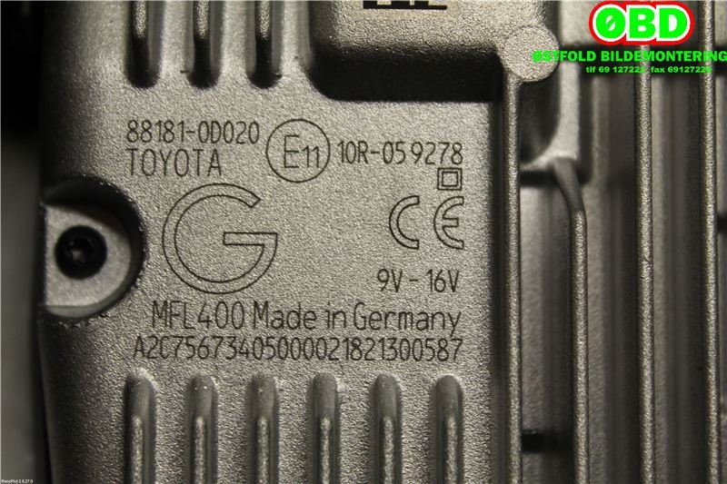 Sensor radar til Toyota Yaris 2014-2020 (Type III, Fase 2)  (TOYOTA|881810D020|)