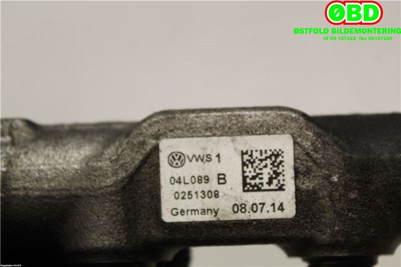 Dyseskinne (fuelrail) til VW Golf VII 2012-2017 (Fase 1)  (04L 130 089 B||04L089B)