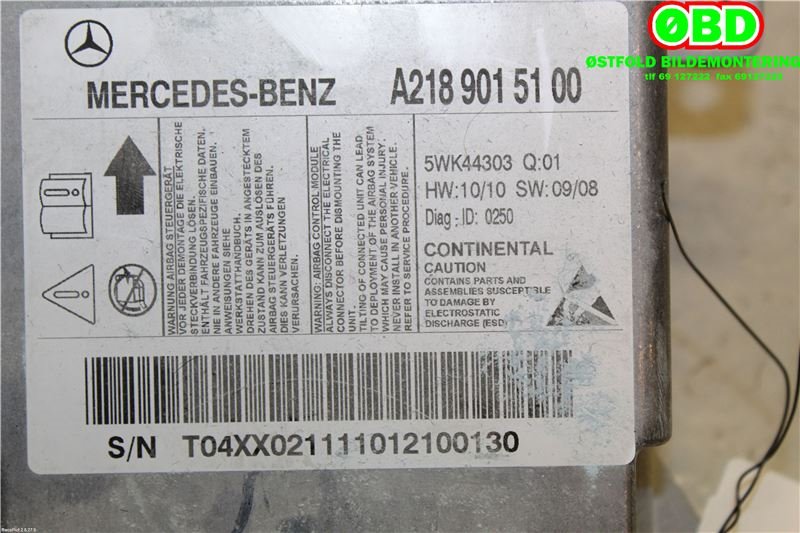 Airbag elektronikk til Mercedes CLS 2011-2017 (C218) (C218) (MERCEDES|A 218 901 51 00||2189015100)