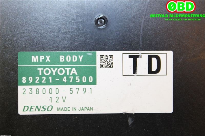 Styreenhet diverse til Toyota Prius +7 2012-2020 (Type III) (stasjonsvogn) (stasjonsvogn) (TOYOTA||2380005791|8922147500)