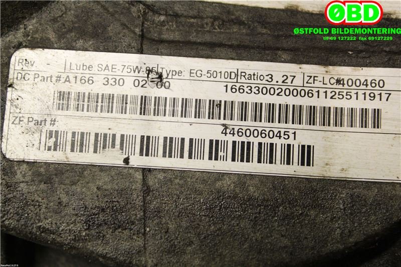 Kardang til Mercedes ML 2011-2015 (Fase 1) (W166) (W166) (A 166 330 02 00||1663300200)