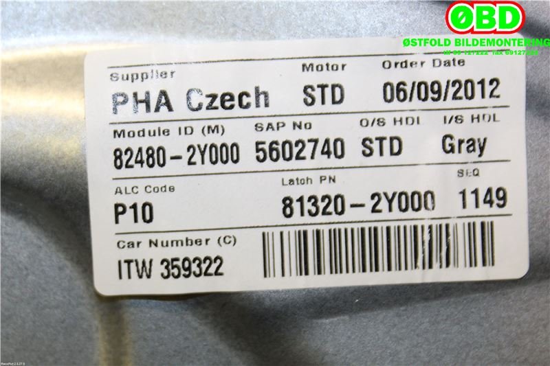 Ruteheis høyre foran til Hyundai Ix35 2010-2015  (HYUNDAI|824212S000|)