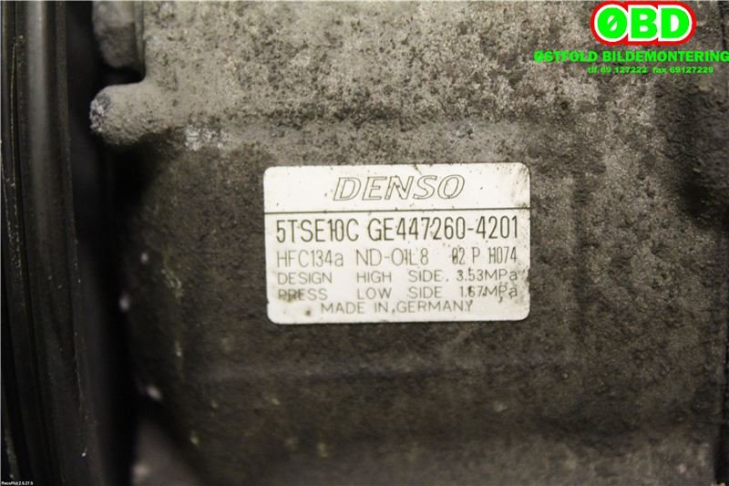 Aircondition kompressor til Toyota Yaris 2012-2014 (Type III, Fase 1)  (TOYOTA|883100D380|4472604201|)