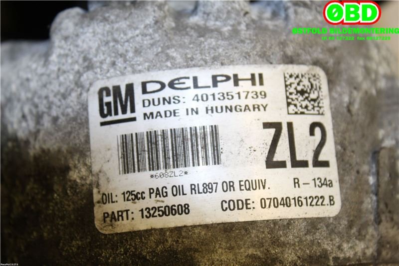 Aircondition kompressor til Opel Meriva B 2010-2017  (OPEL|13271268|1618063|13250608)