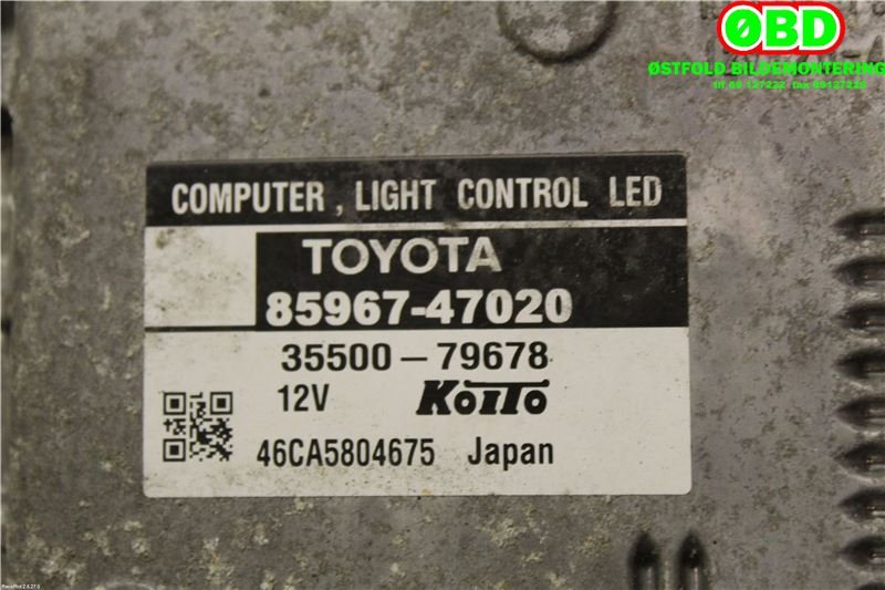 Styreenhet xenon/ballast til Toyota Prius +7 2012-2020 (Type III) (stasjonsvogn) (stasjonsvogn) (TOYOTA|8110747290|3550079678|8596747020)
