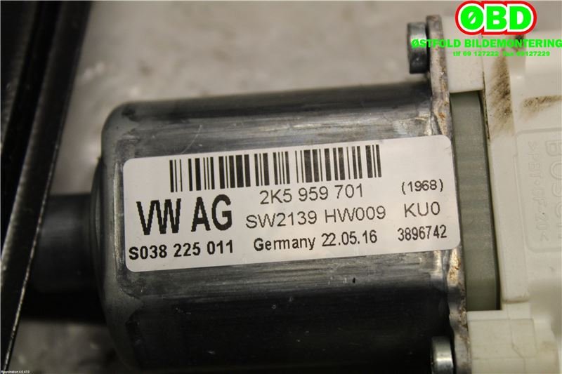 Ruteheis venstre foran til VW Caddy 2015-2020 (Type III, Fase 3)  (VOLKSWAGEN|2K5 837 461|)