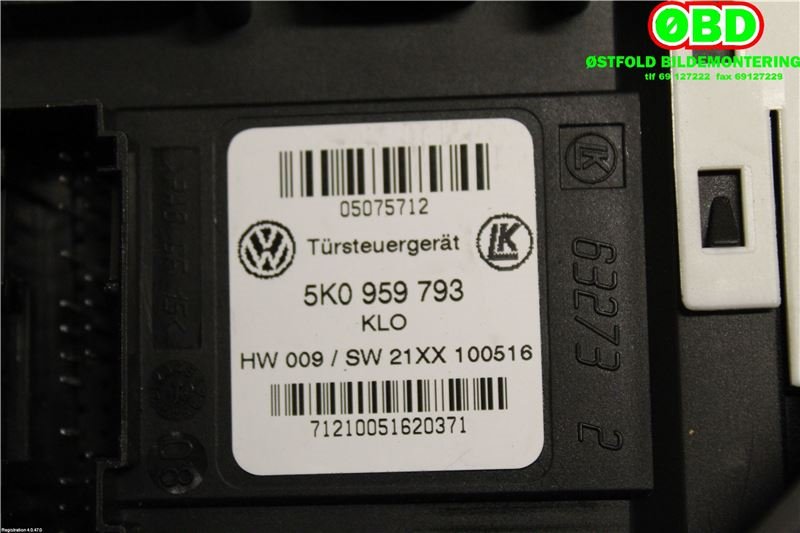 Ruteheis venstre foran til VW Caddy 2015-2020 (Type III, Fase 3)  (VOLKSWAGEN|2K5 837 461|)