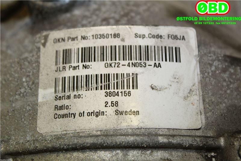 Kardang klokke bak til Land Rover Discovery Sport 2015-2019 (Fase 1)  (LAND-ROVER|LR072726|)